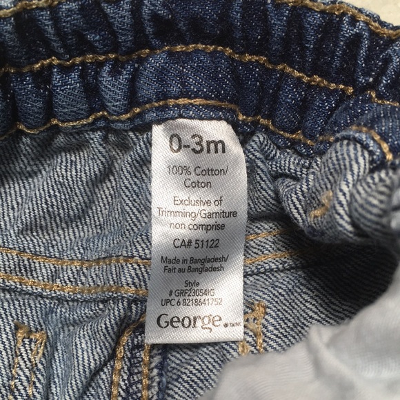 0-3m (6/$20) Embroidered Denim Jeans by George - Picture 7 of 12
